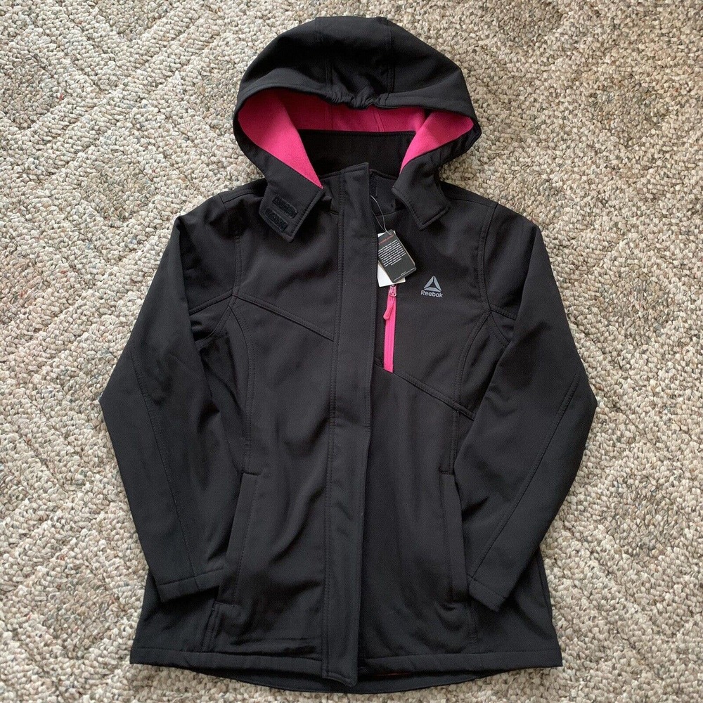 Women’s 3 in 1 Jackets Size L Reebok Black/Pop Systems Active drawstring on hood